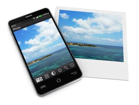 Mobile photo editing application Stock Illustration