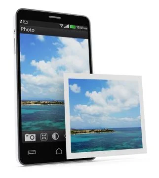 Mobile photo editing application Stock Illustration