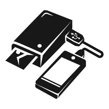 Mobile photo printer icon, simple style Stockillustratie