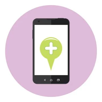 Mobile Plus Sign Stock Illustration
