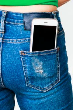 Mobile in pocket Stock Photos