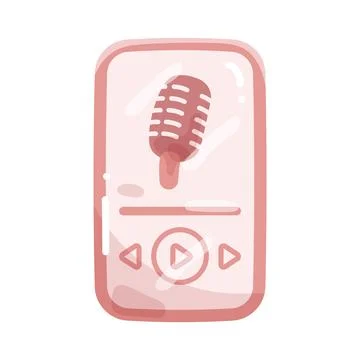 Mobile podcast Stock Illustration