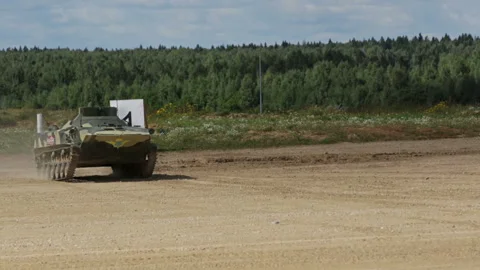 Mobile point of intelligence and control artillery fire Stock Footage 94720825