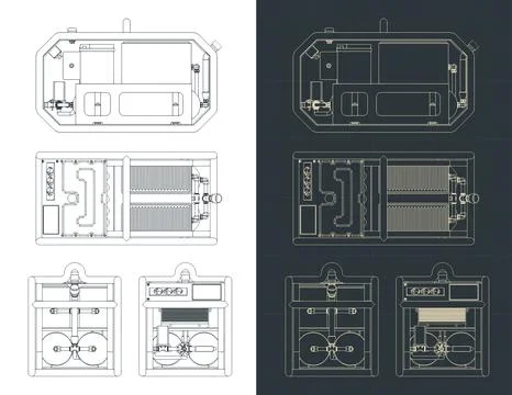 Mobile power generator blueprints Stock-Illustration