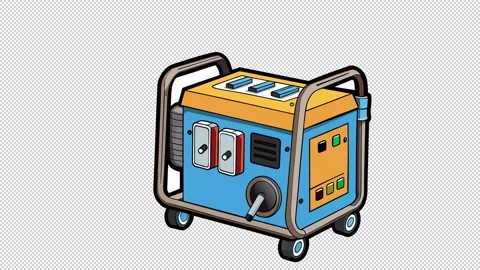 Mobile Power Generator. Power Generation Animation. Cartoon Stock Footage 324099232