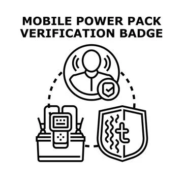 Mobile power pack verification and protection concept Stock Illustration