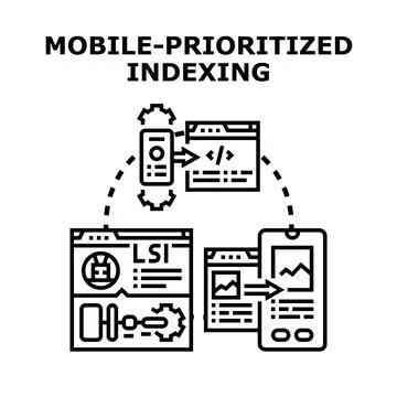 Mobile prioritizing indexing for digital marketing optimization Stock Illustration