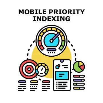 Mobile priority indexing concept vector illustration イラスト素材