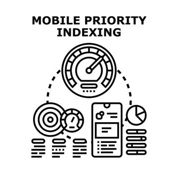 Mobile priority indexing concept vector illustration Stock Illustration