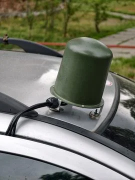 Mobile professional antenna system mounted on car for detecting FPV and oth.. Stock Photos