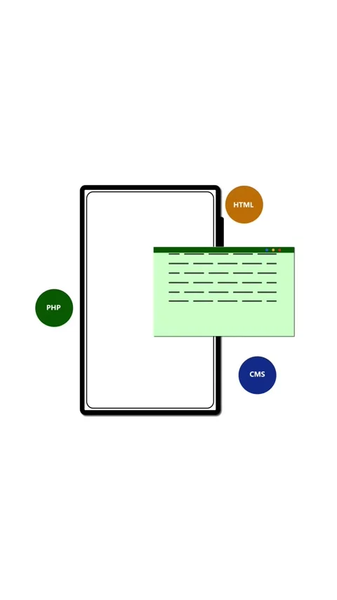 Mobile programming interface animation. Vertical video modern web developme.. Stock Footage 341614295
