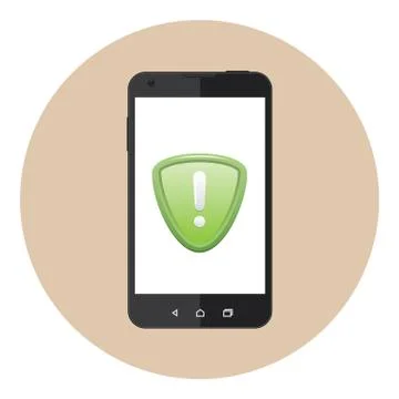 Mobile Protection Alert Stock Illustration
