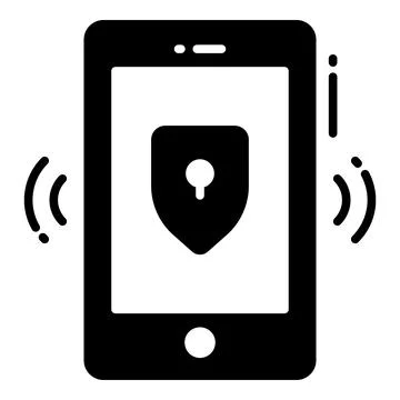 Mobile Protection and security vector icons set cyber computer network busi.. Ilustración de archivo