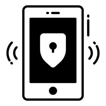 Mobile Protection and security vector icons set cyber computer network busi.. Ilustración de archivo