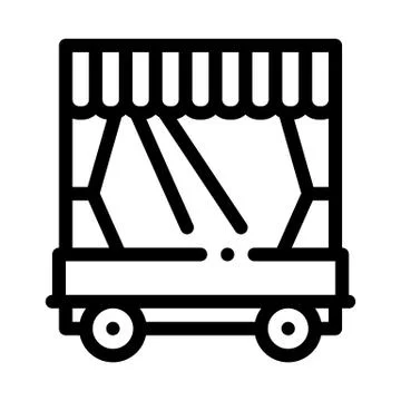 Mobile puppet theater icon vector outline illustration 스톡 일러스트