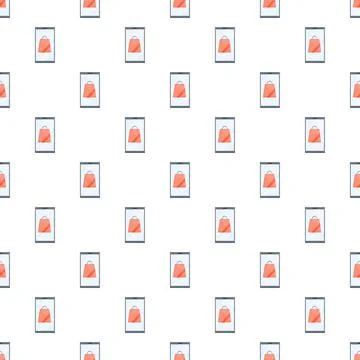 Mobile purchase concept seamless pattern on smartphone screen Illustrazione stock