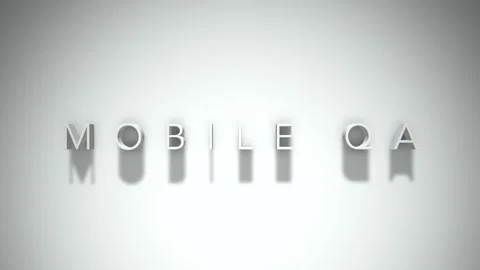 Mobile qa 3D title animation with shadows on a white background Stock Footage 297012202