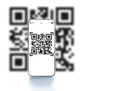Mobile qr code. Digital mobile smart phone with qr code scanner on smartphone Stock Photos
