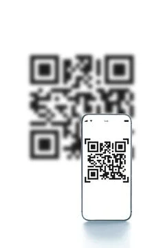 Mobile qr code. Digital mobile smart phone with qr code scanner on smartphone Foto stock