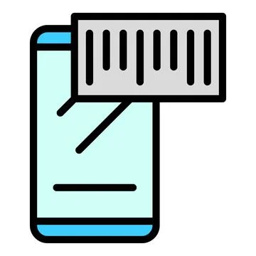 Mobile qr code icon vector flat 스톡 일러스트