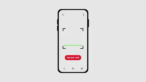 Mobile QR Scanner Interface Animation Stock Footage 309691672