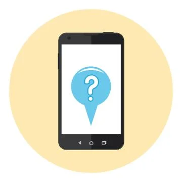 Mobile Question Sign Stock Illustration