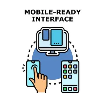 Mobile ready interface concept illustrating responsive web design Stock Illustration