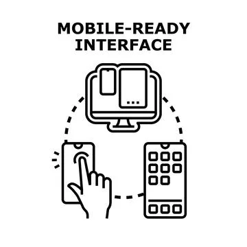 Mobile ready interface concept illustrating responsive web design Stock Illustration