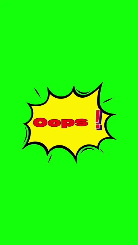 Mobile Ready Vertical Oops Text Animation on Green Screen for Social Media Stock Footage 320228105