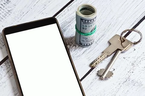 Mobile real estate application concept Stock Photos