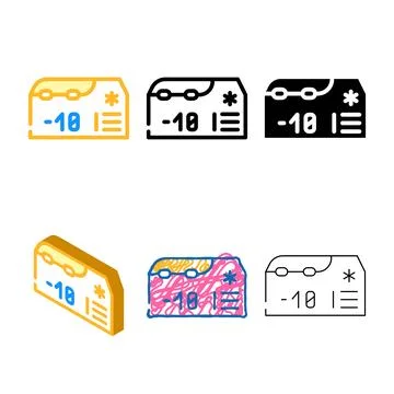 Mobile refrigerator color icon variations vector flat Stock Illustration