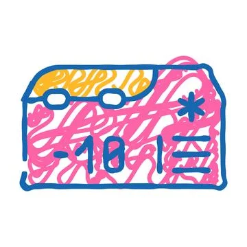 Mobile refrigerator flat icon doodle illustration Stock Illustration