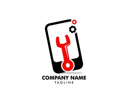 Mobile Repair Logo Design Template Stock Illustration