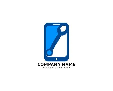 Mobile Repair Logo Design Template Stock Illustration