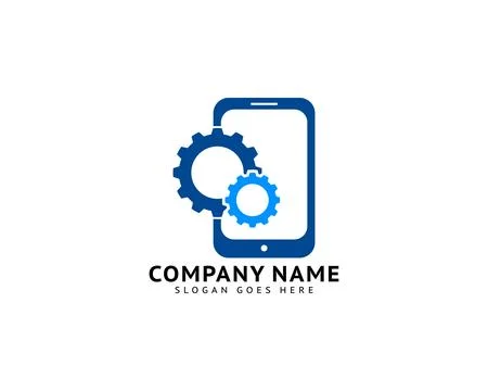 Mobile Repair Logo Design Template Stock Illustration