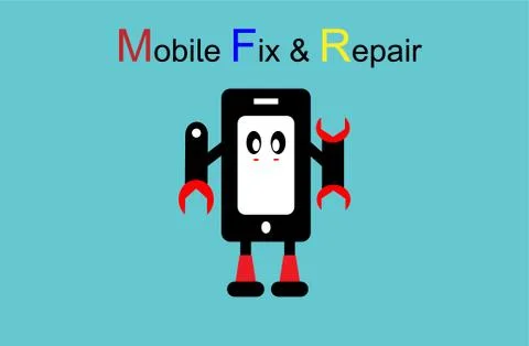 Mobile repair vector logo ,  Mobile phone repair shop business logo Illustrazione stock