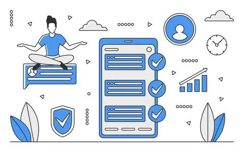 Mobile report analysis Stock Illustration