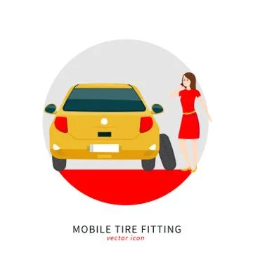 Mobile roadside assistance Stock Illustration