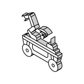 Mobile robot autonomous delivery isometric icon vector illustration イラスト素材