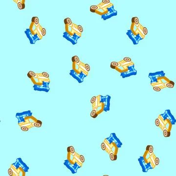 Mobile robot autonomous delivery isometric icon seamless pattern Stock Illustration