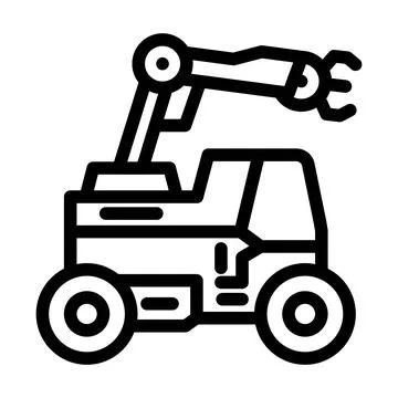 Mobile robot autonomous delivery line icon vector illustration Stock Illustration
