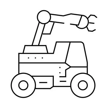 Mobile robot autonomous delivery line icon vector illustration Stock Illustration