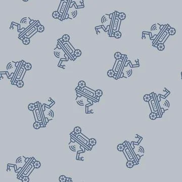 Mobile robot autonomous delivery line seamless pattern Stock Illustration