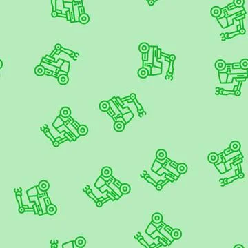 Mobile robot autonomous delivery line vector seamless pattern 스톡 일러스트