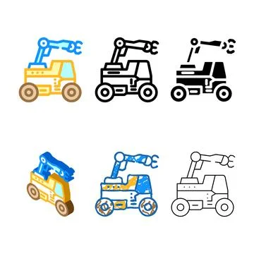 Mobile robot clean autonomous delivery color icon vector Stock Illustration
