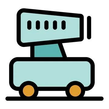 Mobile rocket launcher deployed and ready for action Stock Illustration