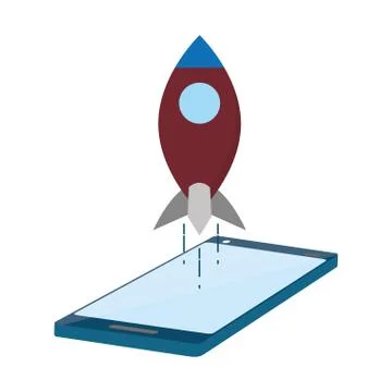 Mobile rocket tech Stock Illustration