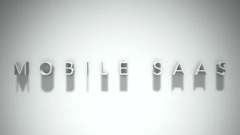Mobile saas 3D title animation with shadows on a white background Stock Footage 297021546