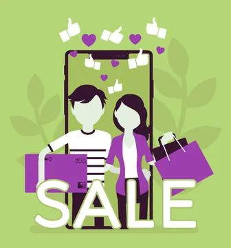 Mobile sale, e-commerce smartphone application 스톡 일러스트