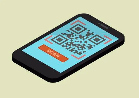 Mobile scan qr code Stock Illustration